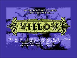 Title screen of Willow on the Commodore 64.