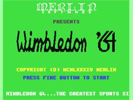 Title screen of Wimbledon '64 on the Commodore 64.