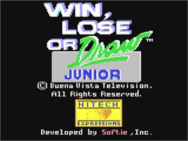 Title screen of Win, Lose Or Draw Junior on the Commodore 64.