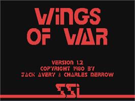 Title screen of Wings Of War on the Commodore 64.