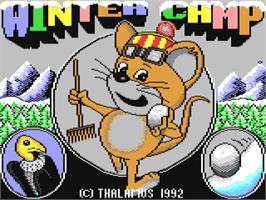 Title screen of Winter Camp on the Commodore 64.