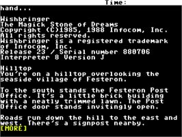 Title screen of Wishbringer on the Commodore 64.