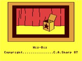 Title screen of Wiz-biz on the Commodore 64.