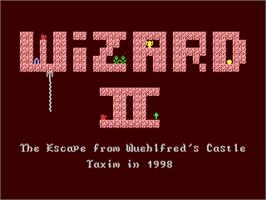 Title screen of Wizard 2 - The Escape From Wuehlfred's Castle on the Commodore 64.