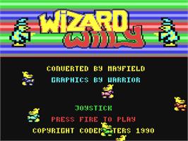 Title screen of Wizard Willy on the Commodore 64.