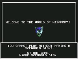 Title screen of Wizardry - Proving Grounds Of The Mad Overlord on the Commodore 64.
