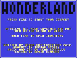 Title screen of Wonderland (Caesar Software) on the Commodore 64.