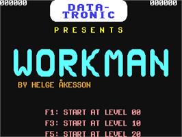 Title screen of Workman on the Commodore 64.
