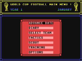 Title screen of World Cup on the Commodore 64.