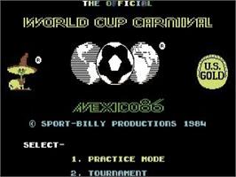 Title screen of World Cup Carnival - Mexico '86 on the Commodore 64.