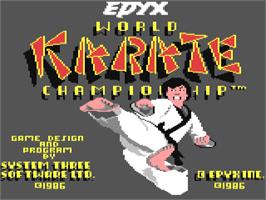 Title screen of World Karate Championship on the Commodore 64.