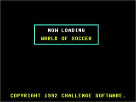 Title screen of World Soccer on the Commodore 64.