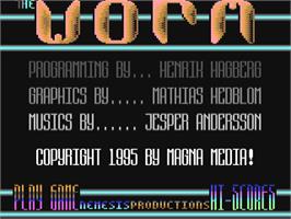 Title screen of Worm on the Commodore 64.
