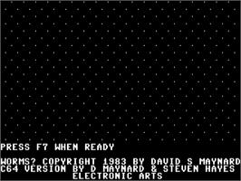 Title screen of Worms (Piotr Siwicki) on the Commodore 64.