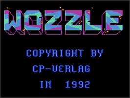 Title screen of Wozzle on the Commodore 64.