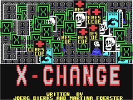 Title screen of X-change on the Commodore 64.