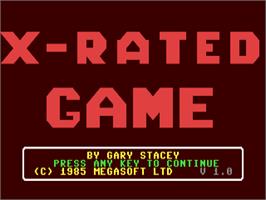 Title screen of X-rated Game on the Commodore 64.