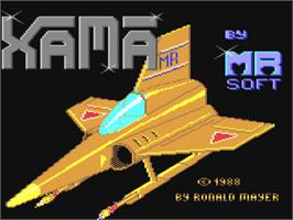 Title screen of Xama on the Commodore 64.