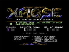 Title screen of Xpiose on the Commodore 64.