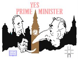 Title screen of Yes, Prime Minister on the Commodore 64.