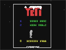 Title screen of Yeti on the Commodore 64.
