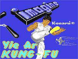 Title screen of Yie Ar Kung-Fu on the Commodore 64.