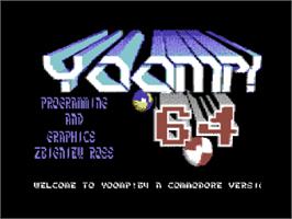 Title screen of Yoomp! 64 on the Commodore 64.