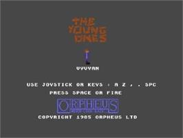 Title screen of Young Ones, The on the Commodore 64.