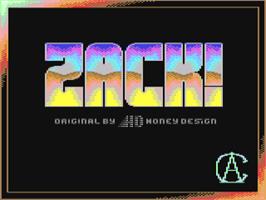 Title screen of Zack! on the Commodore 64.