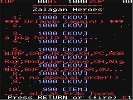 Title screen of Zalaga on the Commodore 64.