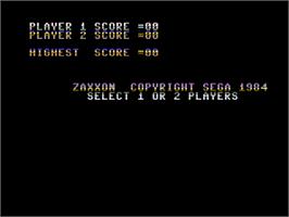 Title screen of Zaxxon on the Commodore 64.