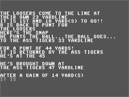 Title screen of Zfl Football on the Commodore 64.