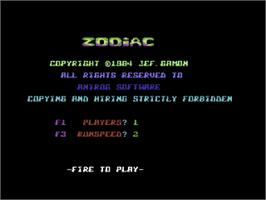 Title screen of Zodiac (Incentive Software) on the Commodore 64.