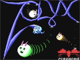 Title screen of Zolyx on the Commodore 64.