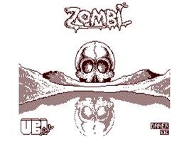 Title screen of Zombi on the Commodore 64.