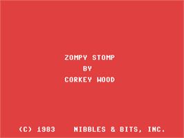 Title screen of Zompy Stomp on the Commodore 64.