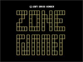 Title screen of Zone Runner on the Commodore 64.