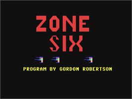 Title screen of Zone Six on the Commodore 64.