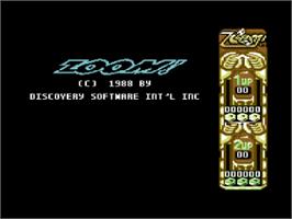 Title screen of Zoom! on the Commodore 64.