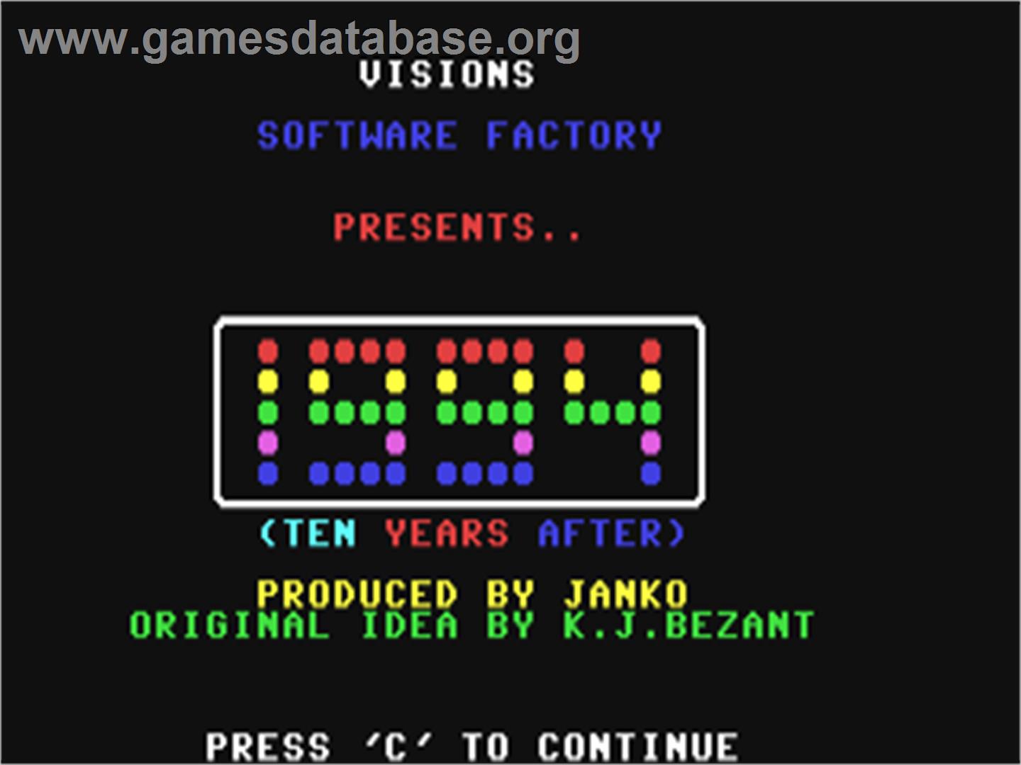 1994: Ten Years After - Commodore 64 - Artwork - Title Screen
