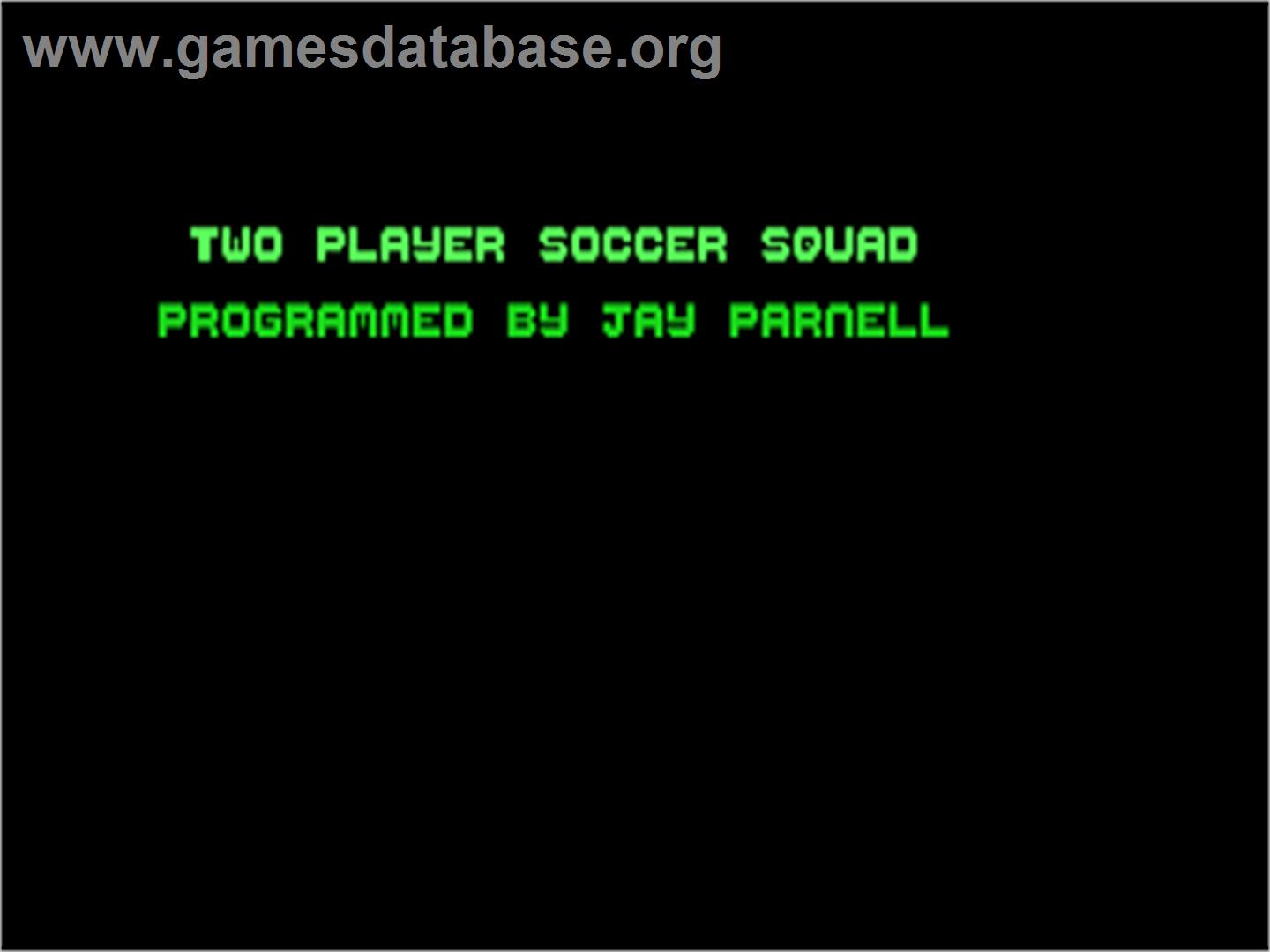 2 Player Soccer Squad - Commodore 64 - Artwork - Title Screen
