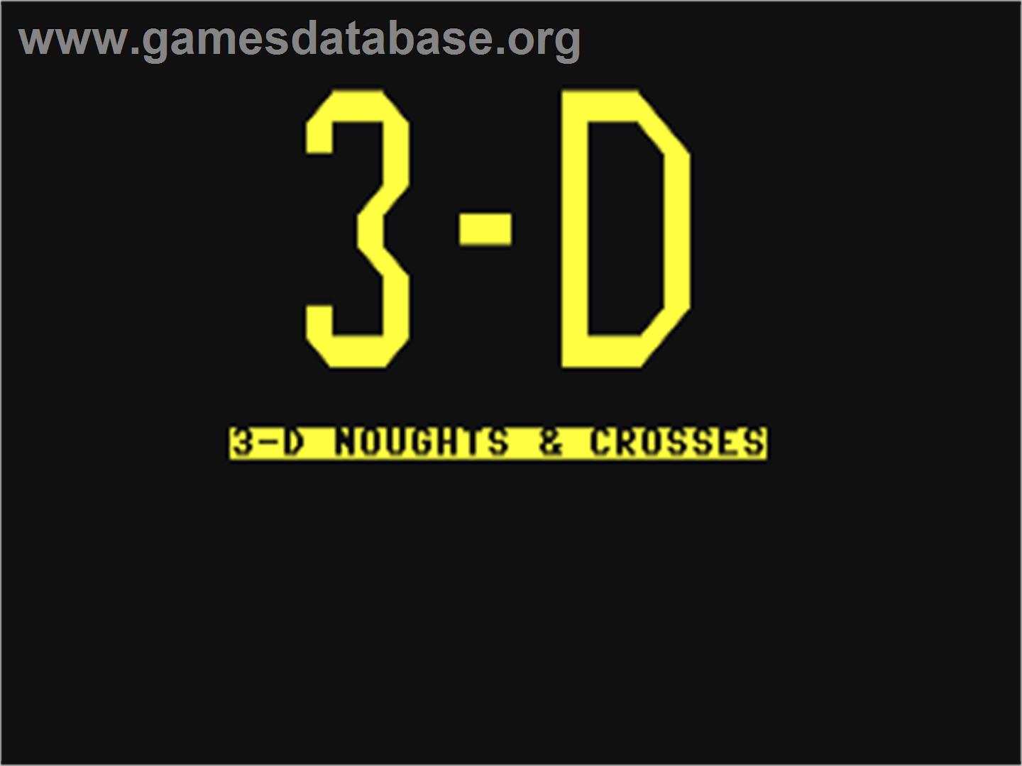 3D Noughts and Crosses - Commodore 64 - Artwork - Title Screen