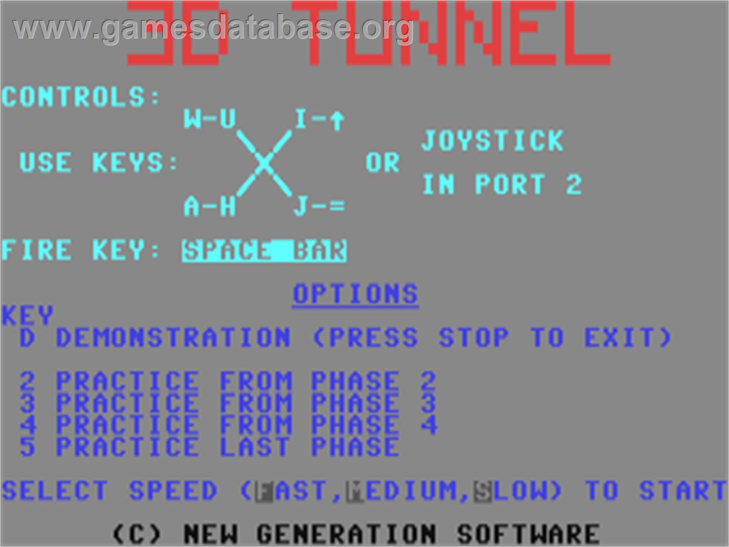 3d Tunnel - Commodore 64 - Artwork - Title Screen