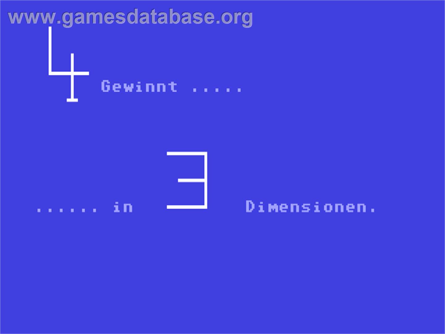 4 Gewinnt In 3 Dimensionen - Commodore 64 - Artwork - Title Screen