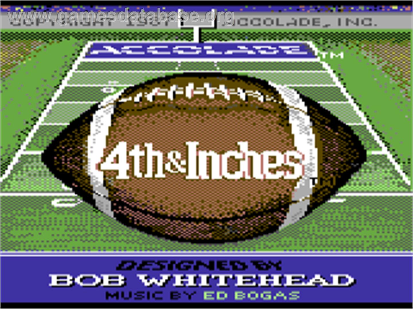 4th & Inches - Commodore 64 - Artwork - Title Screen