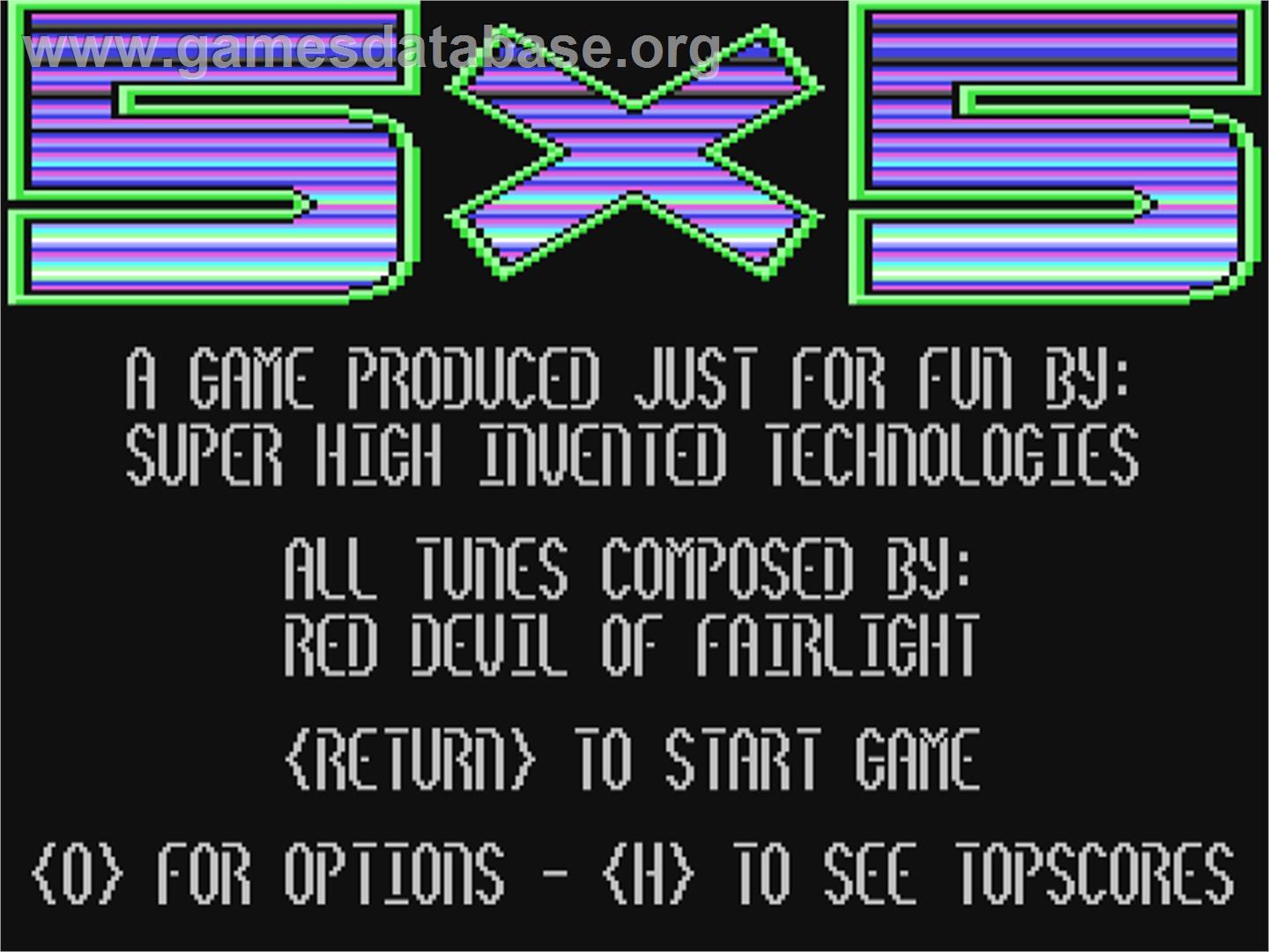 5x5 - Commodore 64 - Artwork - Title Screen