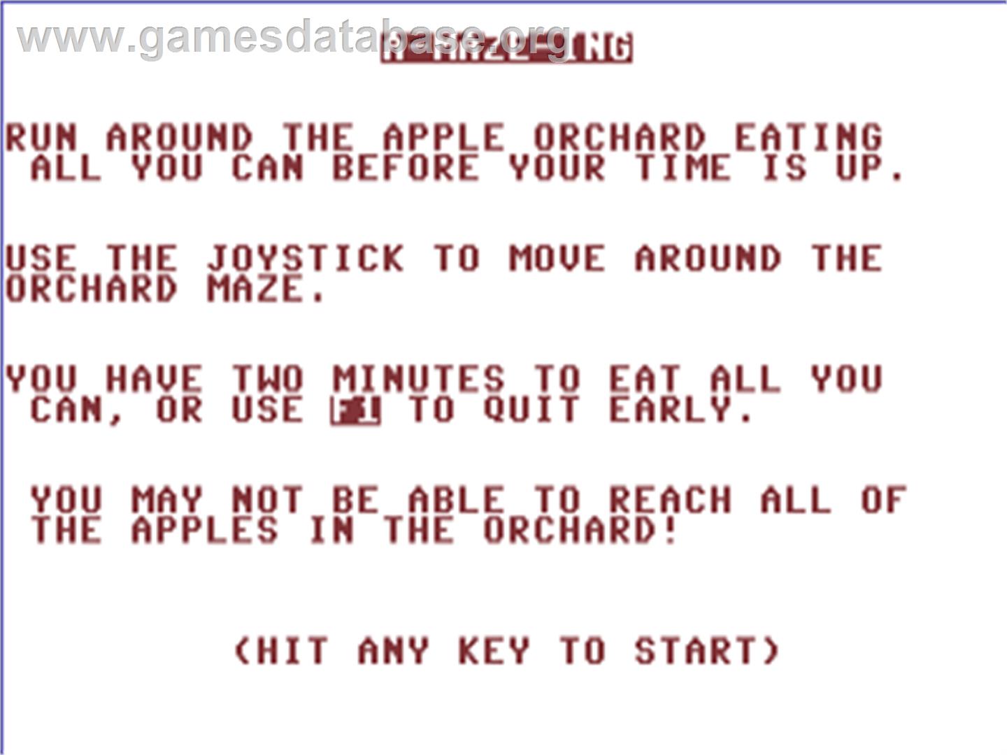 A-Maze-Ing (COMPUTE!) - Commodore 64 - Artwork - Title Screen