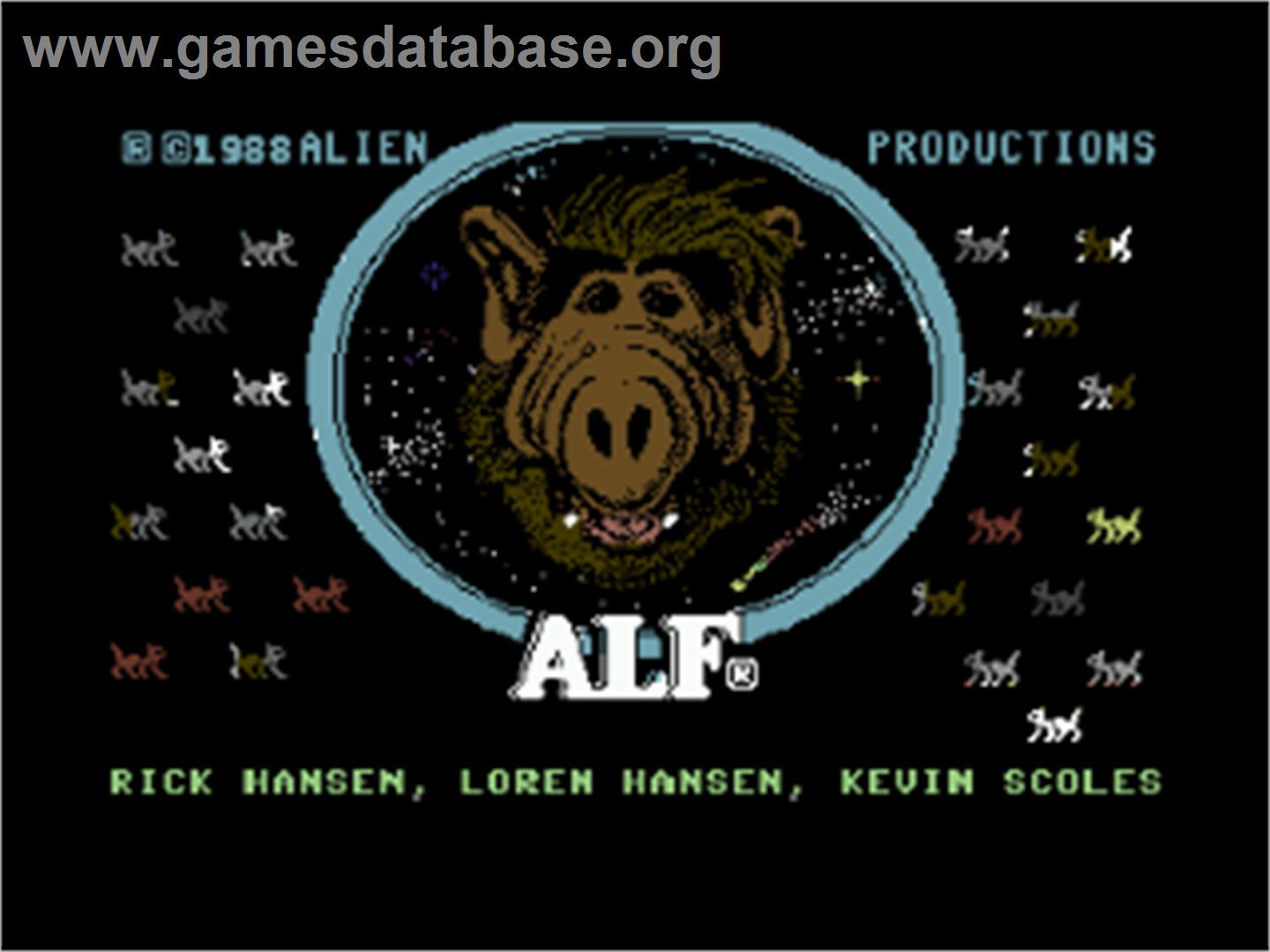 ALF: The First Adventure - Commodore 64 - Artwork - Title Screen