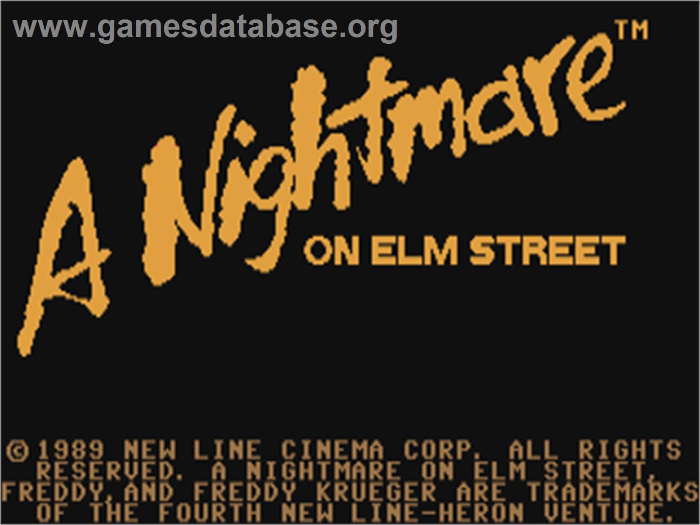 A Nightmare on Elm Street - Commodore 64 - Artwork - Title Screen
