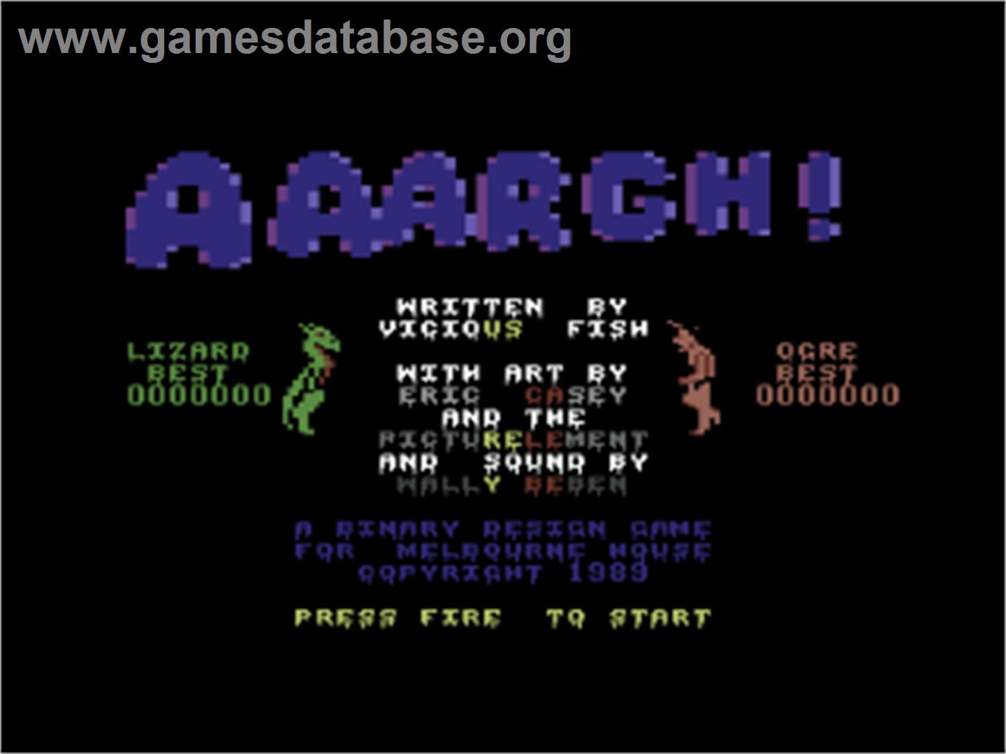 Aaargh! - Commodore 64 - Artwork - Title Screen